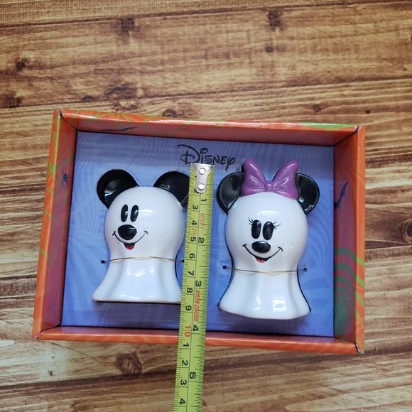 Disney Mickey Minnie Mouse Ghost Salt & Pepper Shakers Halloween - Picture 8 of 8